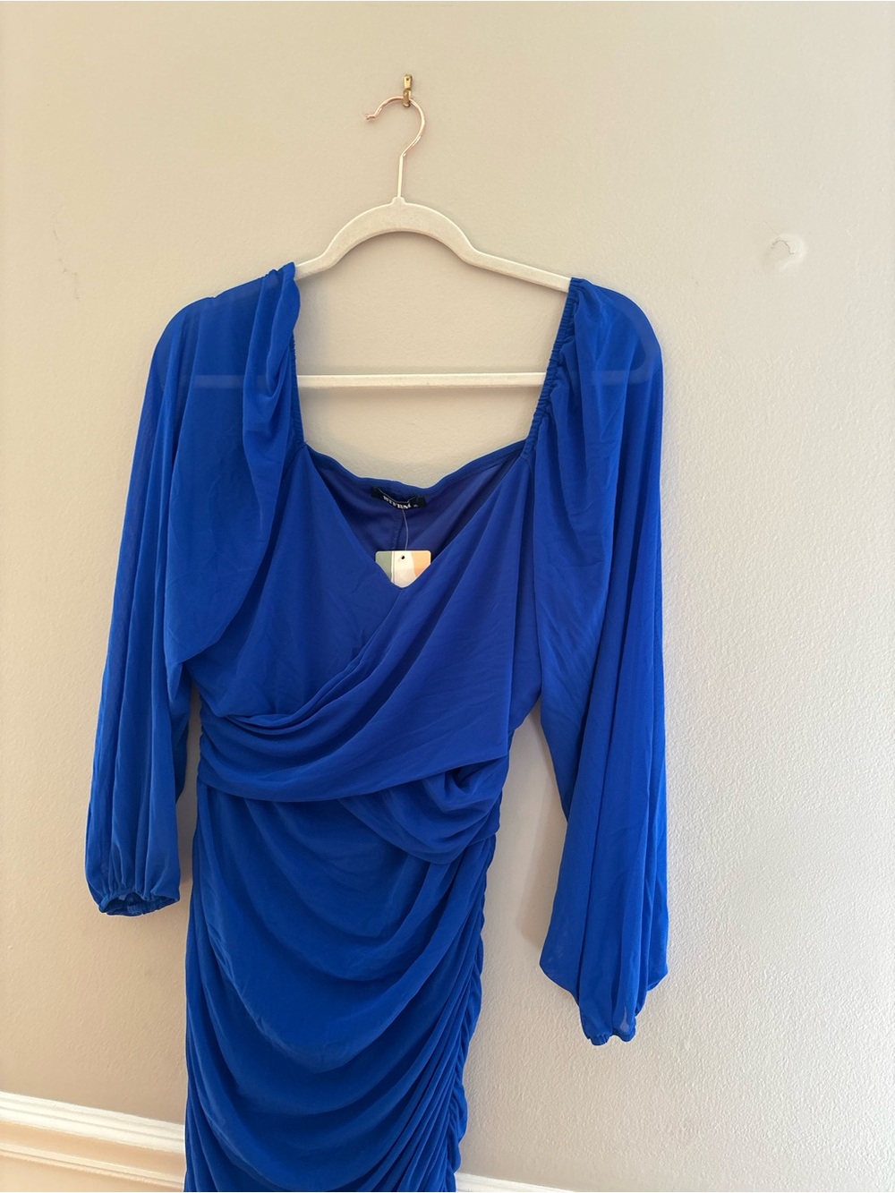 Amazon Royal Blue Long Sleeve Mini Dress